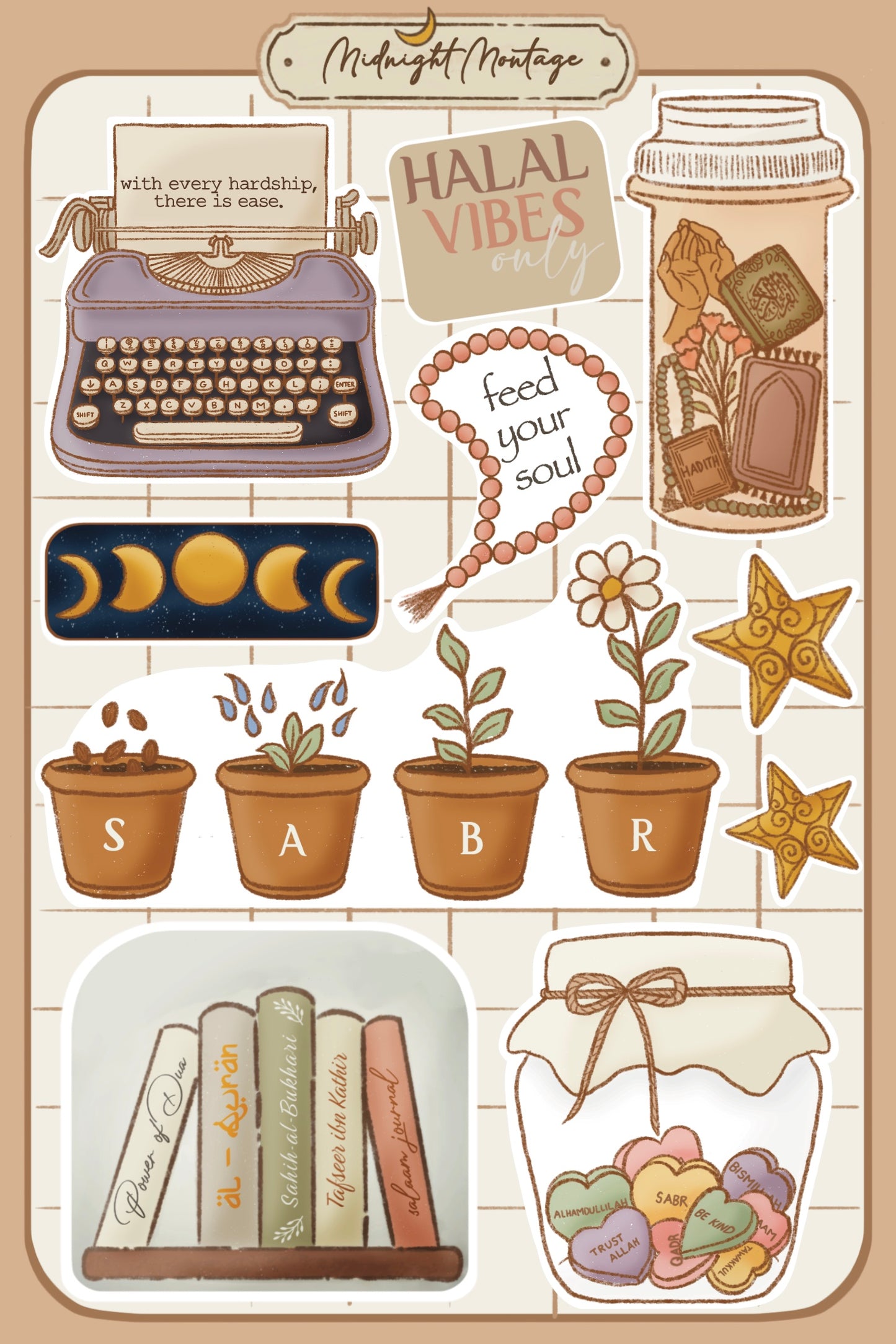 Blessings & Barakah – Halal Mood Sticker Sheet